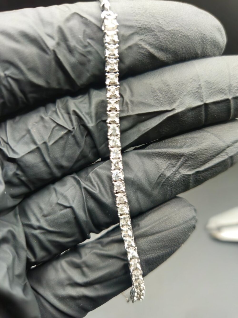 S925 3mm Natural Diamond Tennis Bracelet Adjustable